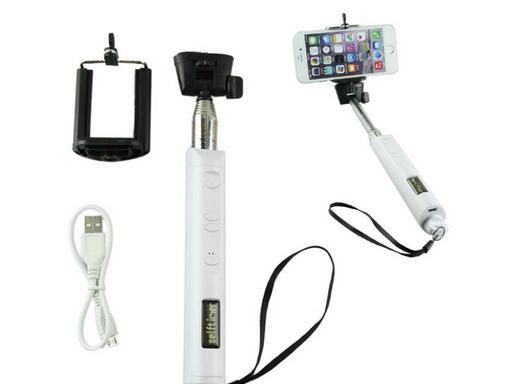 Flexion QuickSnap Extendable Selfie stick with built-in Bluetooth Remote Shutter