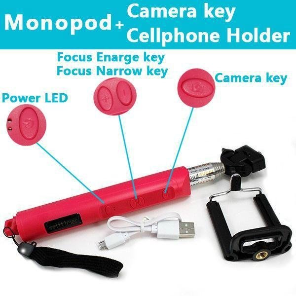 Flexion QuickSnap Extendable Selfie stick with built-in Bluetooth Remote Shutter 4