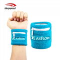 Custom sport cotton zipper embroidery wristband 1