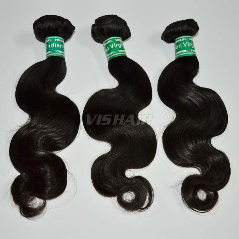 10inch-30inch Virgin Indian Remy Hair Body wave Natural Black 100g/pc 3