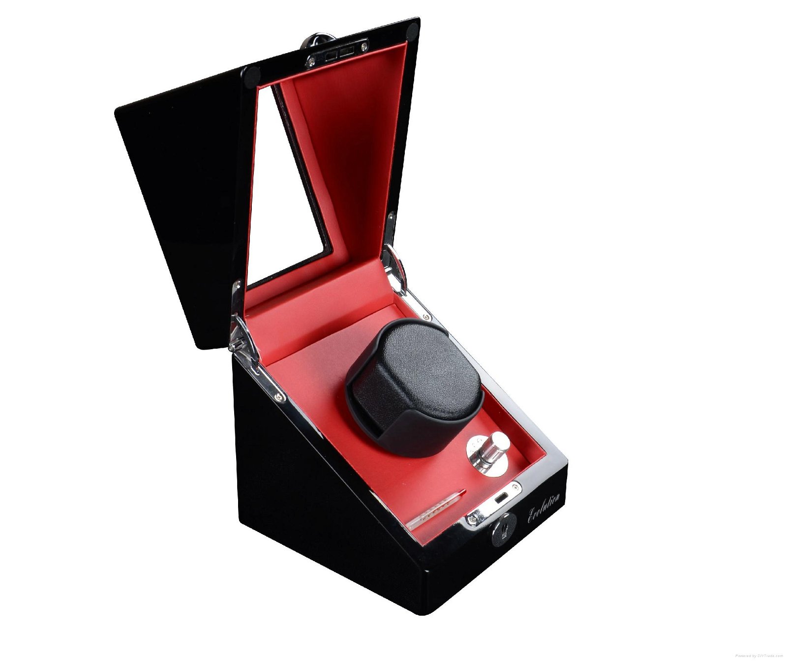 Personalized small single rotor wooden watch winder 2
