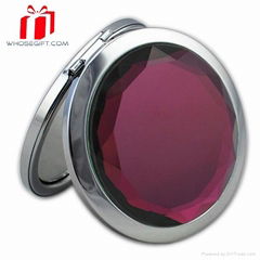 Big Crystal Cosmetic Mirror With Round Shape For Gift