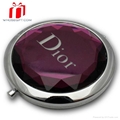 Wholesale Promotion Metal Souvenir Pocket Mirror With Crystal 1