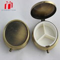 Customized Round 3 Compartments Decorative Metal Pill Box 4