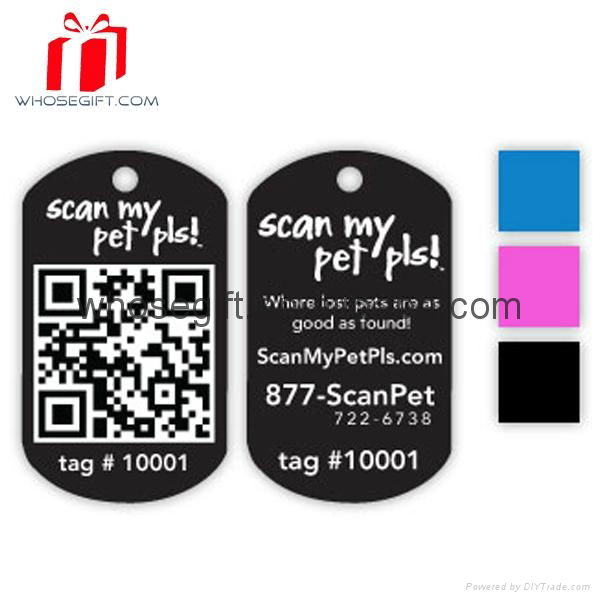 New Design Red Aluminum Pet Qr Code Id Tag 3