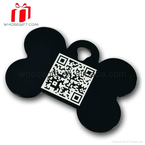 New Design Red Aluminum Pet Qr Code Id Tag 2