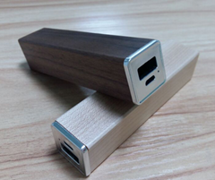 Power bank with wooden design