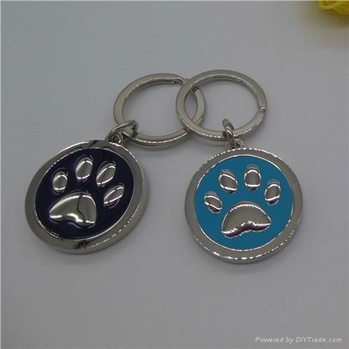 Custom round zinc alloy key chains 4