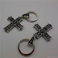 Custom Metal key chain cross key ring 1