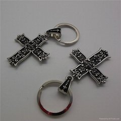 Custom Metal key chain cross key ring