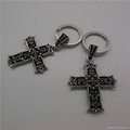 Custom Metal key chain cross key ring 3