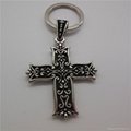 Custom Metal key chain cross key ring 2