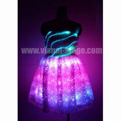 optical fiber luminous dress for stage  performance