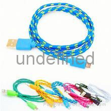 Colour Fabric Braided Micro USB Sync Charger Cable for Samsung S4 S3 HTC