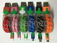 Colour Fabric Braided Micro USB Sync Charger Cable for Samsung S4 S3 HTC 2