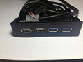 blue usb 3.0 panel mounted cable with audio port and usb2.0 port  4