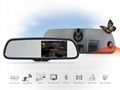 Universal 5 Inch Car Anti-glare Mirror with  FM Bluetooth Radar 1