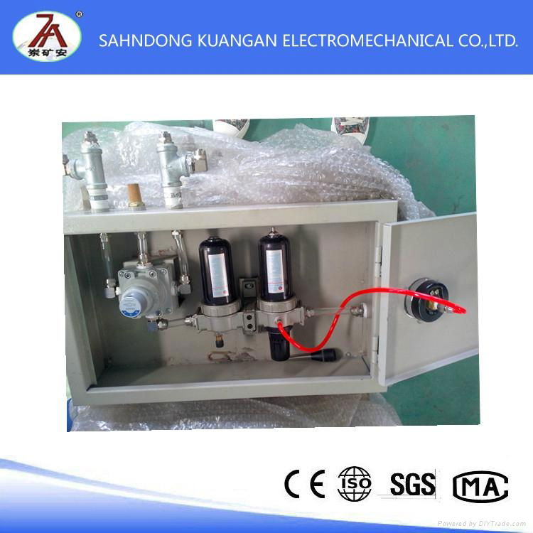 Gas control box for mining machinery