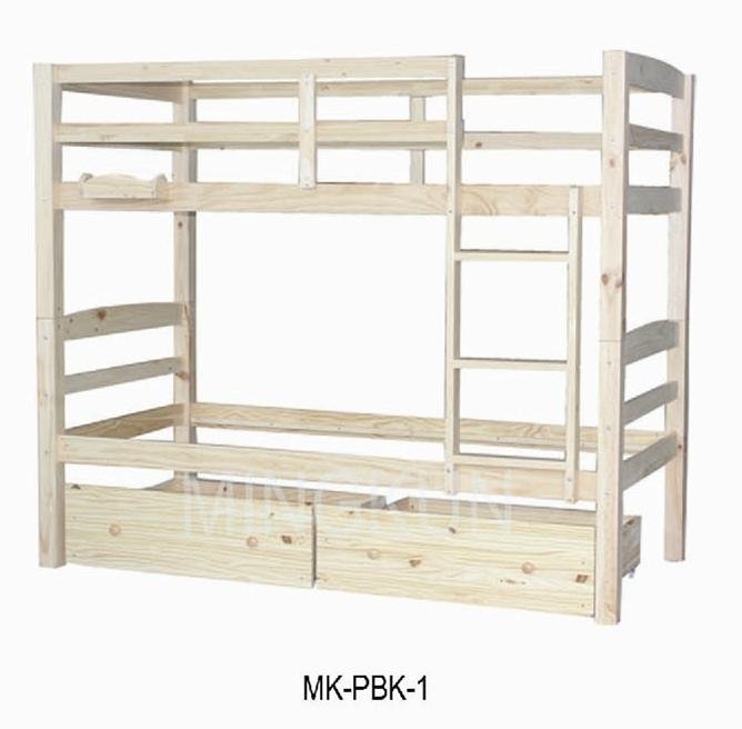Wood double bed design with drawer box 2