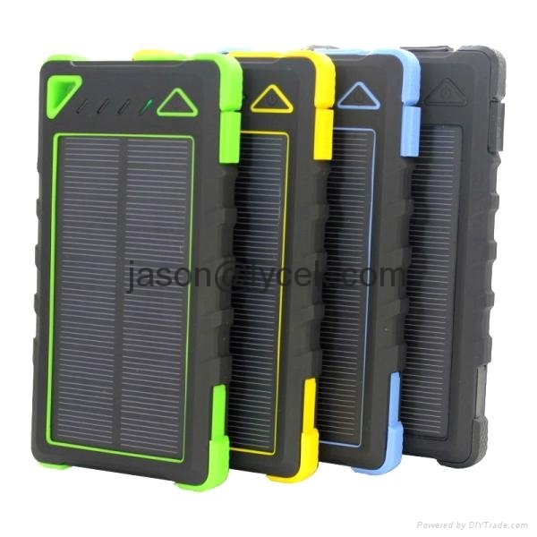 Waterproof Solar Power Bank 8000mAh Solar Mobile Phone Charger Solar Charger