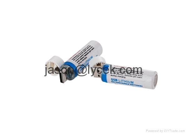 USB Rechargeable Batteries 18650 3.7V usb battery with LED Lights 2