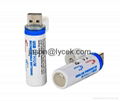 USB Rechargeable Batteries 18650 3.7V usb battery with LED Lights 3