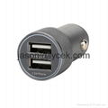 2015 New Stainless Steel Aluminium Dual USB Car Charger 5