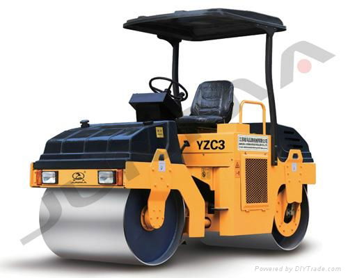 厂家直销骏马牌YZC3双钢轮振动压路机