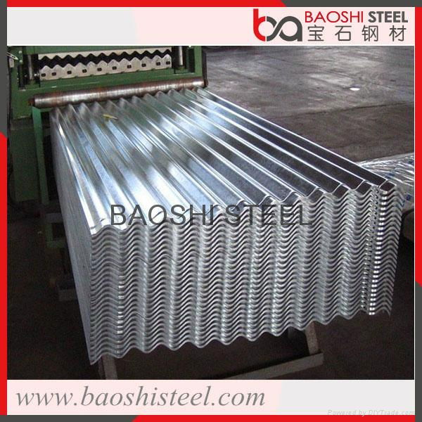 Baoshi steel good quality cheap corrugated zinc coated steel roofing 4