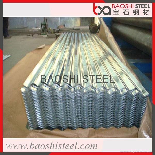Baoshi steel good quality cheap corrugated zinc coated steel roofing 3