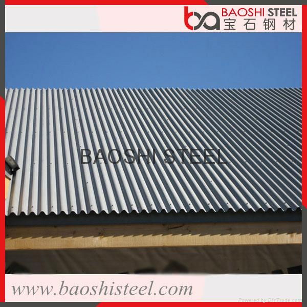 Baoshi steel good quality cheap corrugated zinc coated steel roofing 5