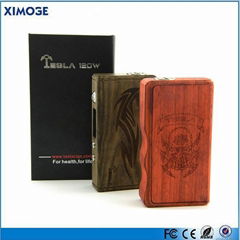 new arrival best selling box mod Tesla Wood 120W temp control mod