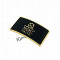 Black plate gold colorfill bending small logo metal plate