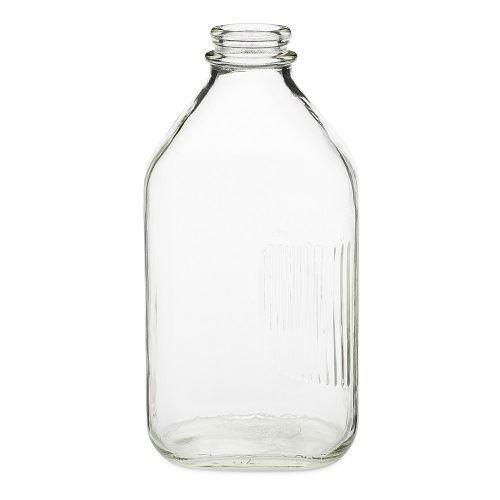 1/2 gallon 64oz clear reusable milk glass bottle