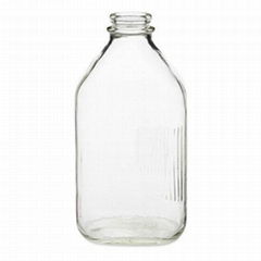 1/2 gallon 64oz clear reusable milk glass bottle