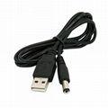 USB to DC 5.5x2.1mm power cord cable