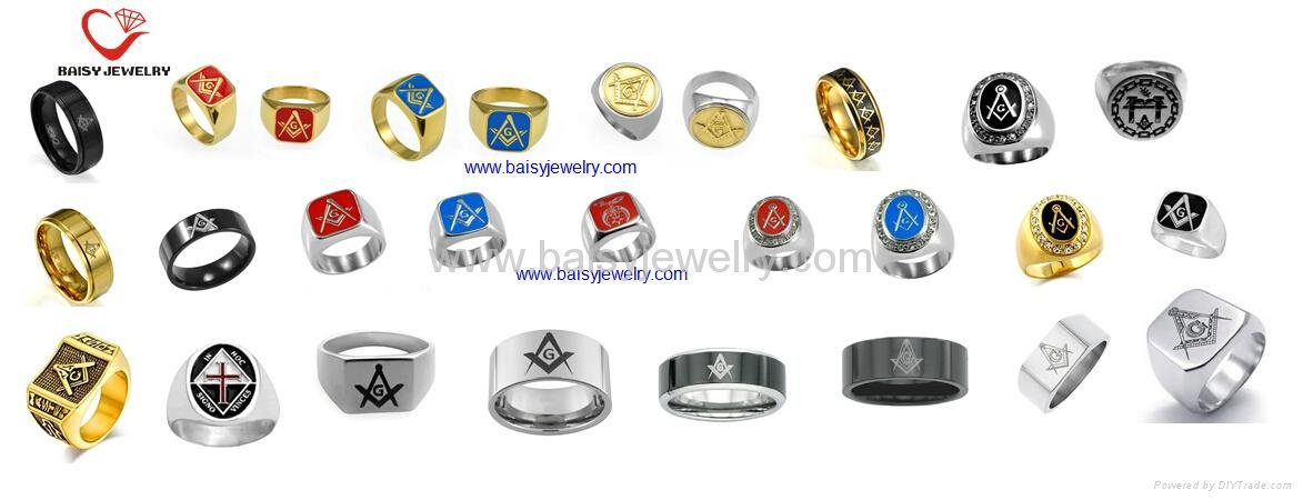 custom design stainless steel masonic ring jewelry