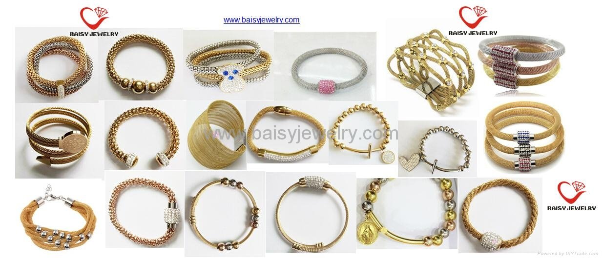 most popular tainless steel mesh bangle jewelry