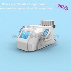 Portable anti-obesity  dual cryo handles + lipo laser cryolipolysis fat freeze s