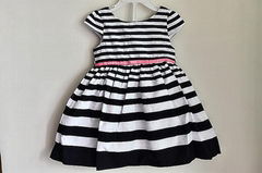 Wholesale kids black/white stripe party dress