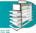 Supermarket Gondola Display Shelf With Light Box