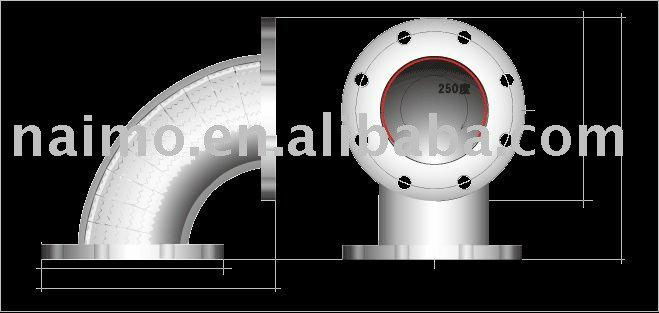 Alumina ceramic lining steel pipe with flange 2