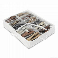 12 Pairs White Crystal Collection Underbed Shoe Bag