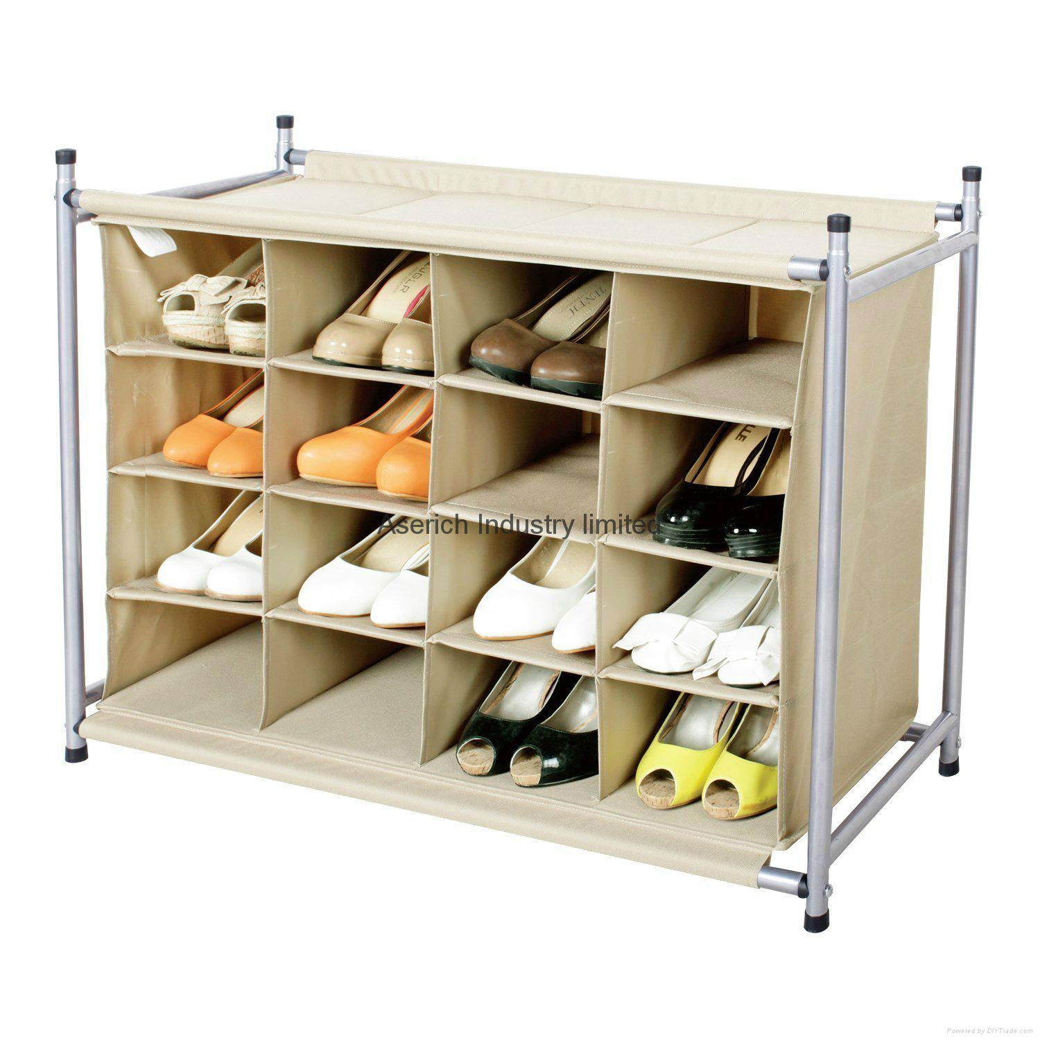 4-Tier 16-Cube Shoe Storage Organizer