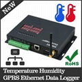 Temperature Humidity GPRS Ethernet Data Logger uploads data via GPRS Ethernet