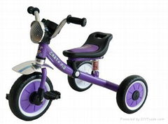 Safety Tricycle for children with durable steel frame supports children up to 25