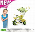 Baby trolley with canopy and adjustable push handle