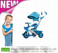 Baby trolley with canopy and adjustable push handle 4