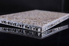 Aluminum honeycomb panels with stone