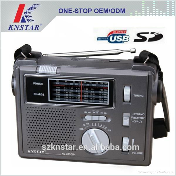 Portable radio speaker with usb/sd slot and led torch 